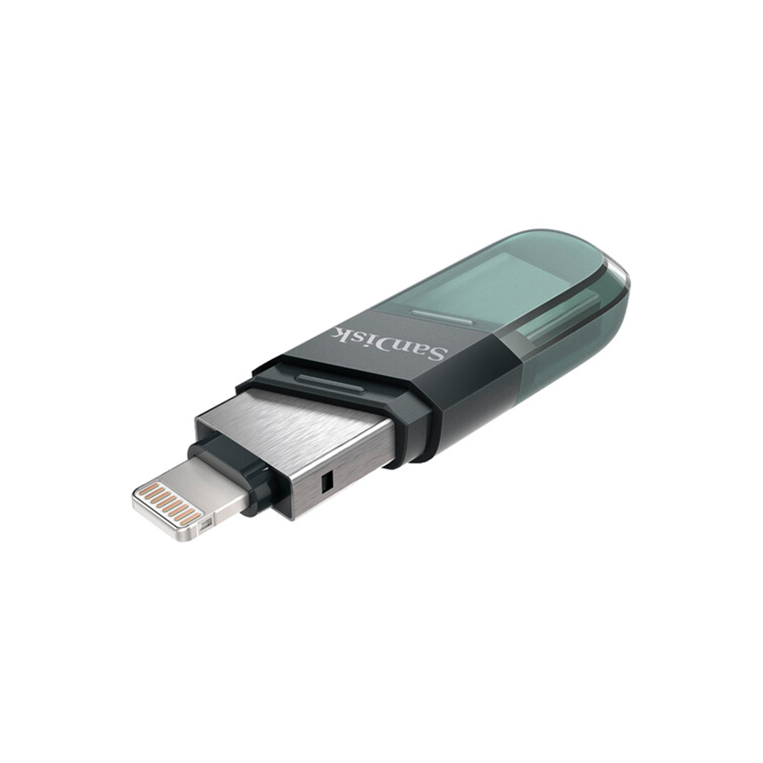 SanDisk iXpand USB 3.0 Flash Drive Flip 128GB for iOS and Windows, Metalic in Qatar SanDisk iXpand USB 3.0 Flash Drive Flip 128GB for iOS and Windows, Metalic in Qatar